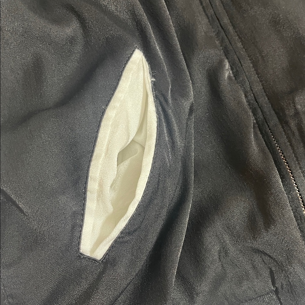 Forever 21 Satin Varsity Bomber Jacket Color Black Ivory Size M - Picture 6 of 16